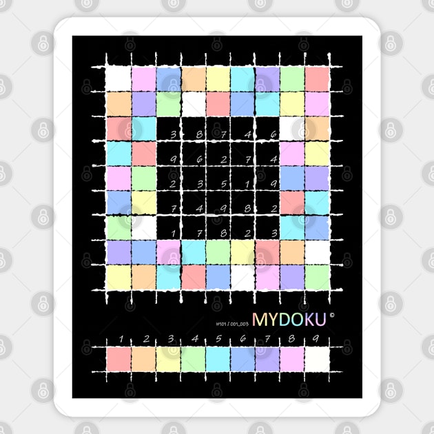 Mydoku_W101_001_003 _F: Sudoku, Sudoku coloring, logic, logic puzzle, holiday puzzle, fun, away from screen Sticker by Mydoku